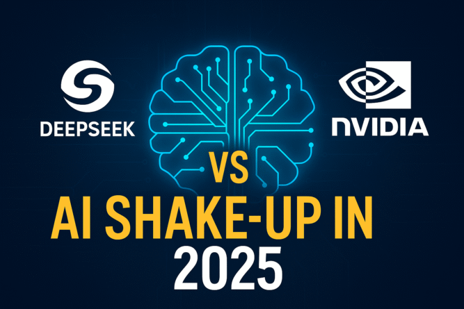 AI market disruption visual with DeepSeek-V2 and NVIDIA logos