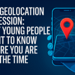 Smartphone screen showing geolocation tracking on a digital map