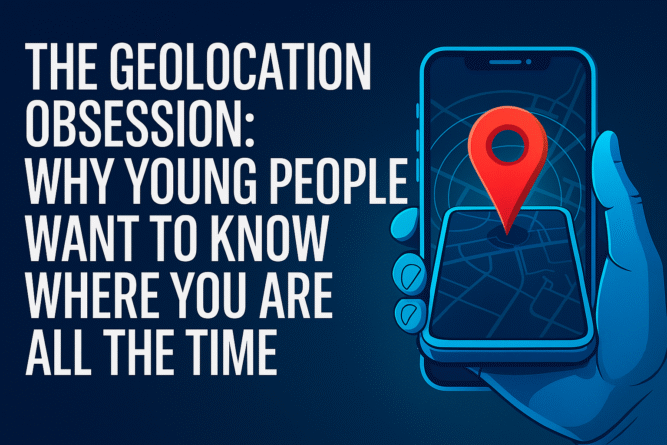 Smartphone screen showing geolocation tracking on a digital map